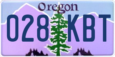 OR license plate 028KBT