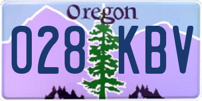 OR license plate 028KBV