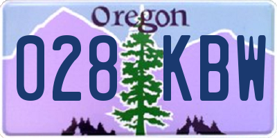 OR license plate 028KBW