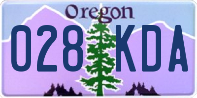 OR license plate 028KDA