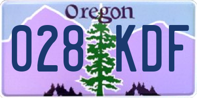 OR license plate 028KDF
