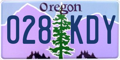 OR license plate 028KDY