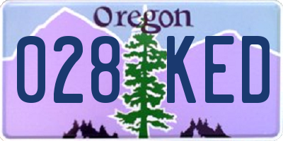 OR license plate 028KED