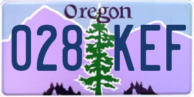OR license plate 028KEF