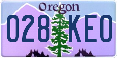 OR license plate 028KEO