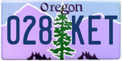 OR license plate 028KET
