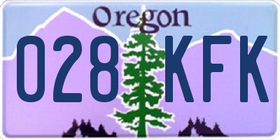 OR license plate 028KFK