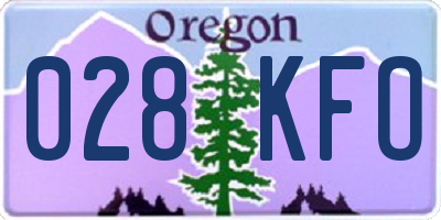 OR license plate 028KFO
