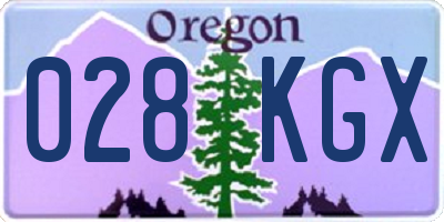 OR license plate 028KGX