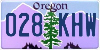 OR license plate 028KHW