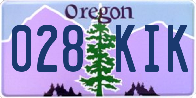 OR license plate 028KIK