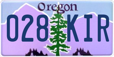 OR license plate 028KIR