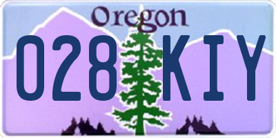 OR license plate 028KIY