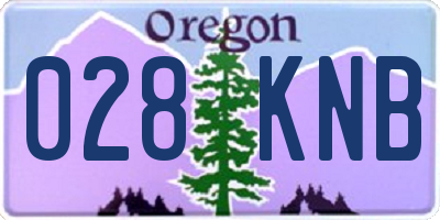 OR license plate 028KNB