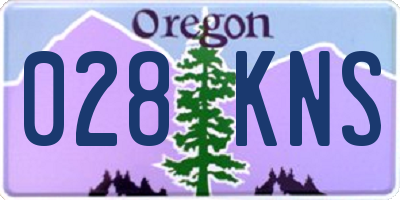OR license plate 028KNS