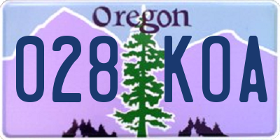 OR license plate 028KOA