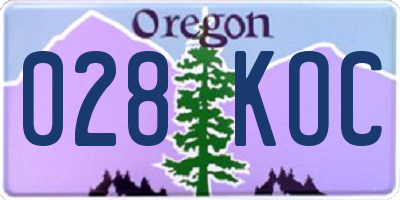 OR license plate 028KOC