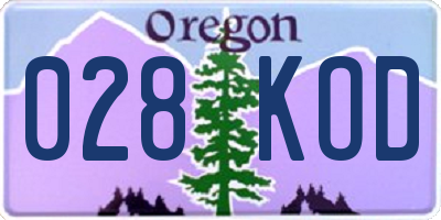 OR license plate 028KOD