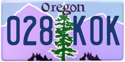 OR license plate 028KOK