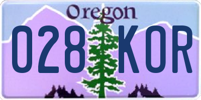 OR license plate 028KOR