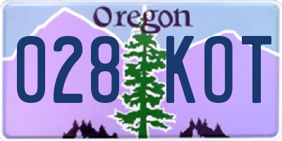 OR license plate 028KOT