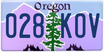 OR license plate 028KOV