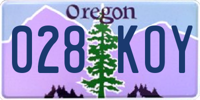 OR license plate 028KOY