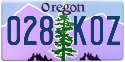 OR license plate 028KOZ