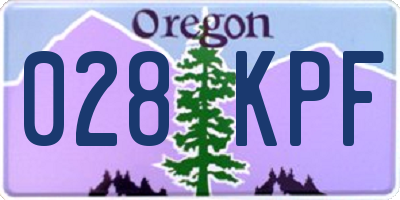OR license plate 028KPF