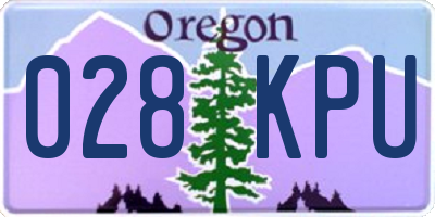 OR license plate 028KPU