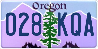 OR license plate 028KQA