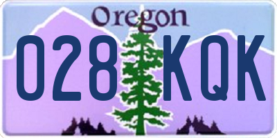 OR license plate 028KQK