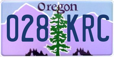 OR license plate 028KRC
