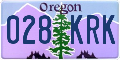 OR license plate 028KRK