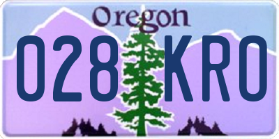 OR license plate 028KRO