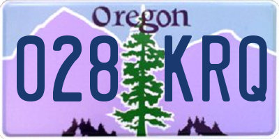 OR license plate 028KRQ