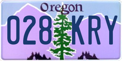 OR license plate 028KRY