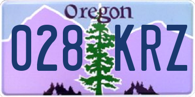 OR license plate 028KRZ