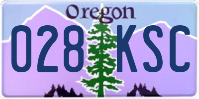 OR license plate 028KSC