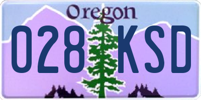 OR license plate 028KSD
