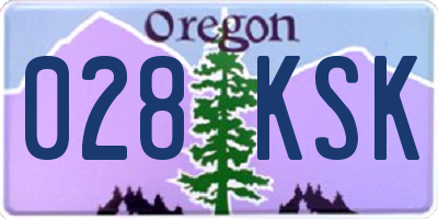 OR license plate 028KSK
