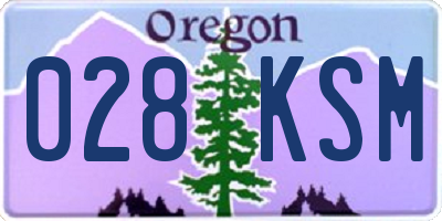 OR license plate 028KSM