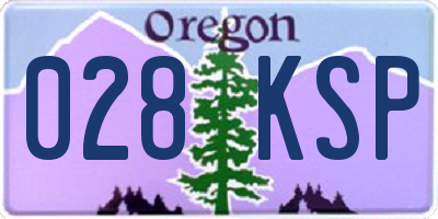 OR license plate 028KSP