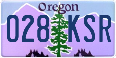 OR license plate 028KSR