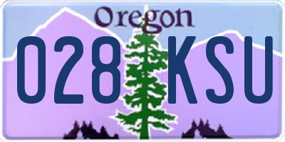 OR license plate 028KSU