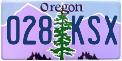 OR license plate 028KSX