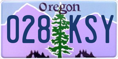 OR license plate 028KSY