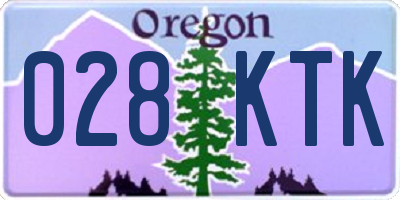 OR license plate 028KTK