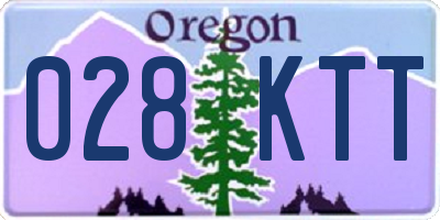 OR license plate 028KTT