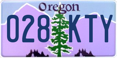 OR license plate 028KTY